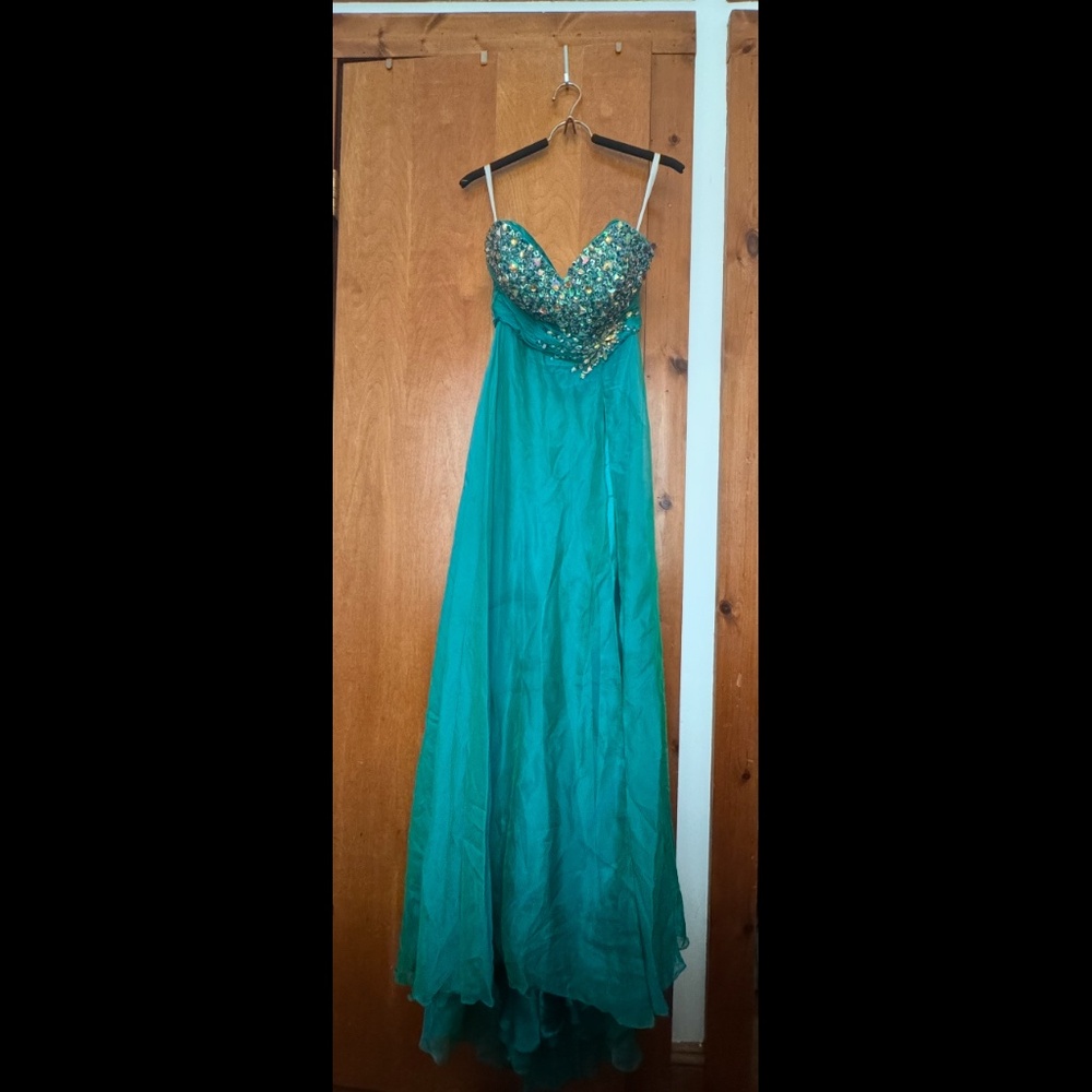 Teal prom dress